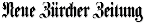 Neue Zuercher Zeitung